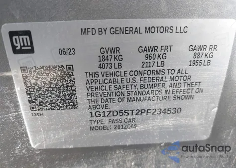2023 Chevrolet Malibu Lt from USA, damaged, VIN 1G1ZD5ST2PF234530